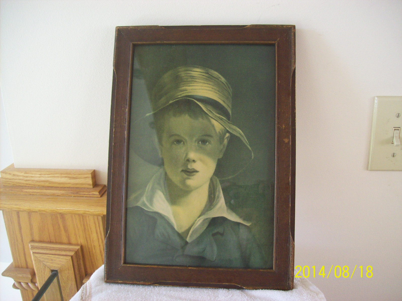 Thomas Surry Antique Print “The Torn Hat” Under Glass In Wooden Frame