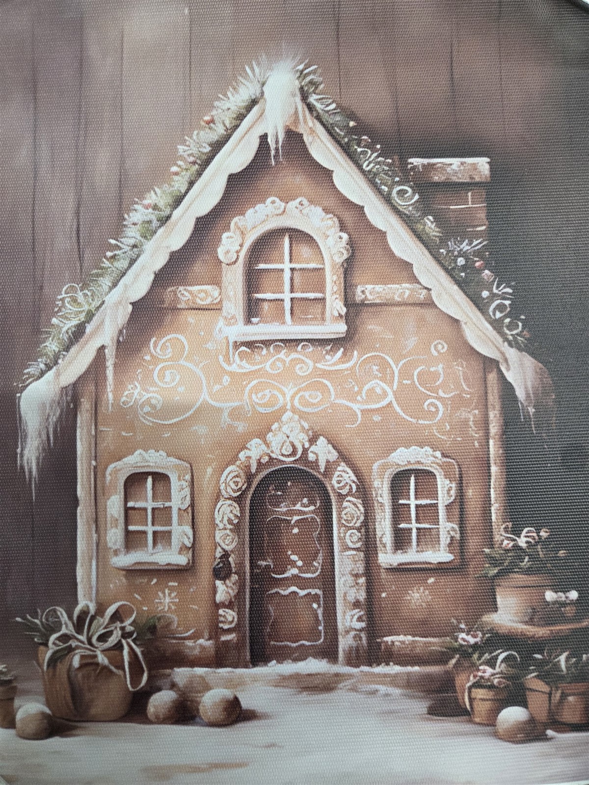 Victorian Trading Whimsical Gingerbread Chalet House 8×10 Canvas Print 27M