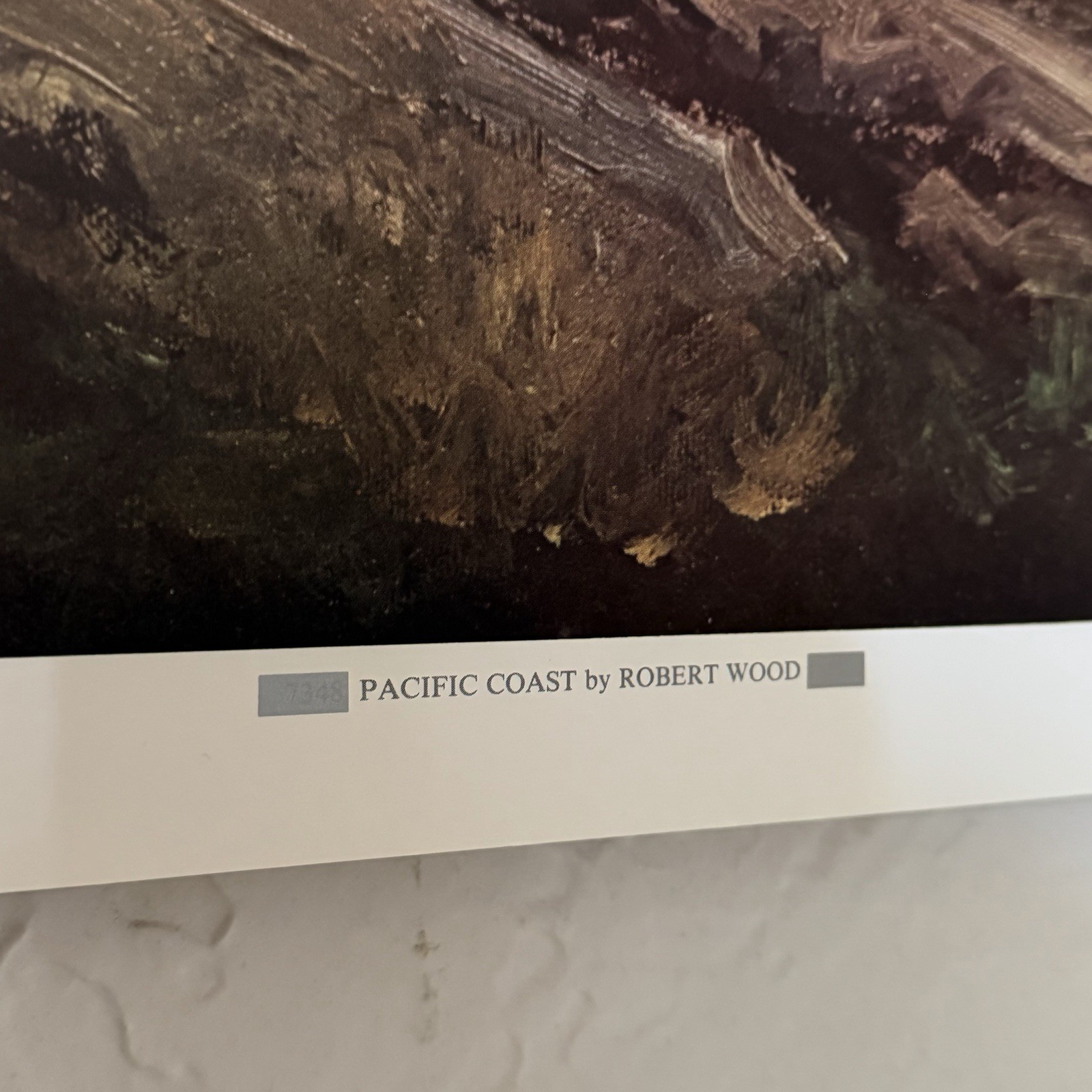 Robert Wood Pacific Coast Art Print Vintage Litho Large 38×25.5” Landscape 1983