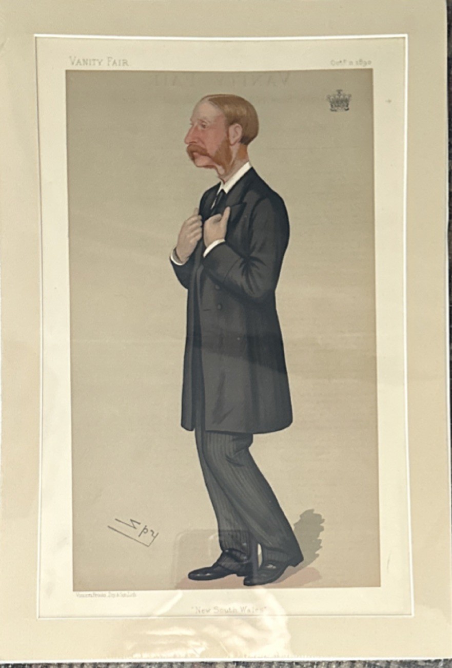 Vanity Fair Signed ‘Spy’ Matted Lithograph Portrait Men ‘New South Wales’ 1890