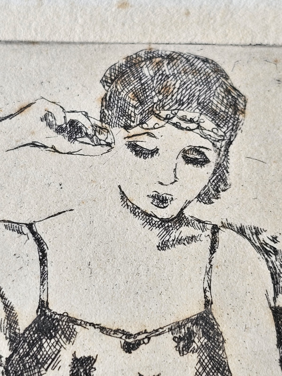 Mid Century European School Signed Etching Erotica Saucy Sleazy Paulier Gludiman