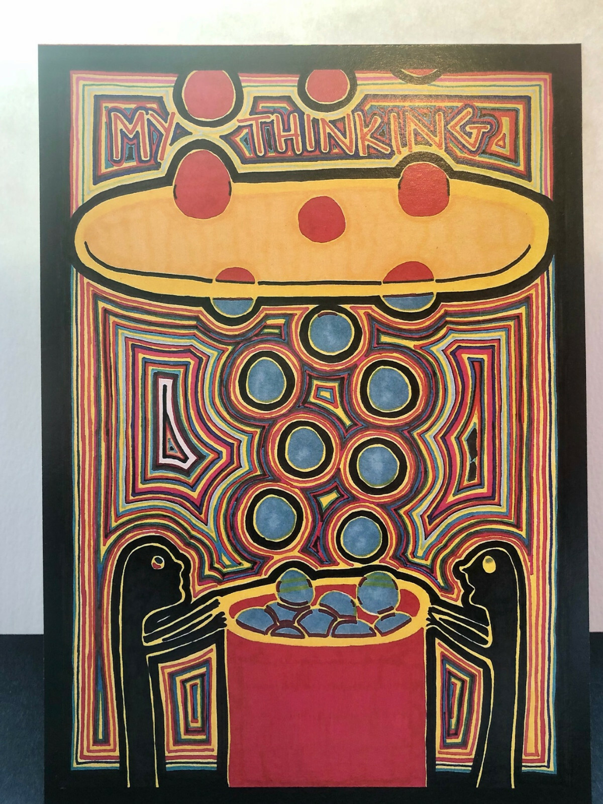 Outsider Art Brut Signed Art Print, ‘My Thinking’, Unusual Wall Art Jay Snelling