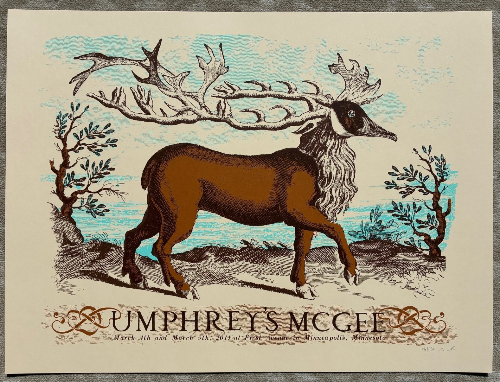 UMPHREYS MCGEE Minneapolis 2011 Jam Band Rock Concert NATE DUVAL S/N POSTER