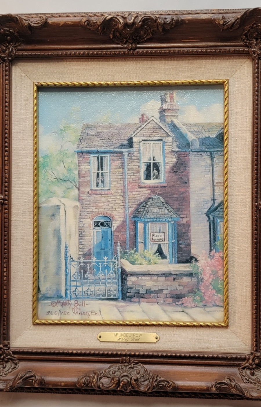 MARTY BELL PAINTING LITHOGRAPH ARUNDEL ROW 1993 NUMBERED AND SIGNED 265 OF 750