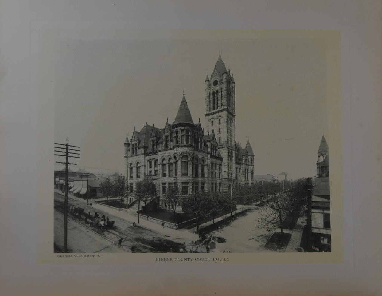 Antique Tacoma Washington Original 1907 Art Print Pierce County Courthouse 11×14