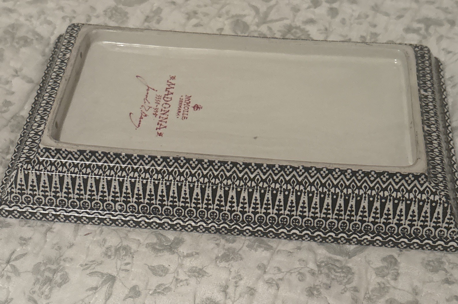 Ceramic Tray by Celebrated Danish Artist Bjorn Wiinblad, “Madonna and Child”