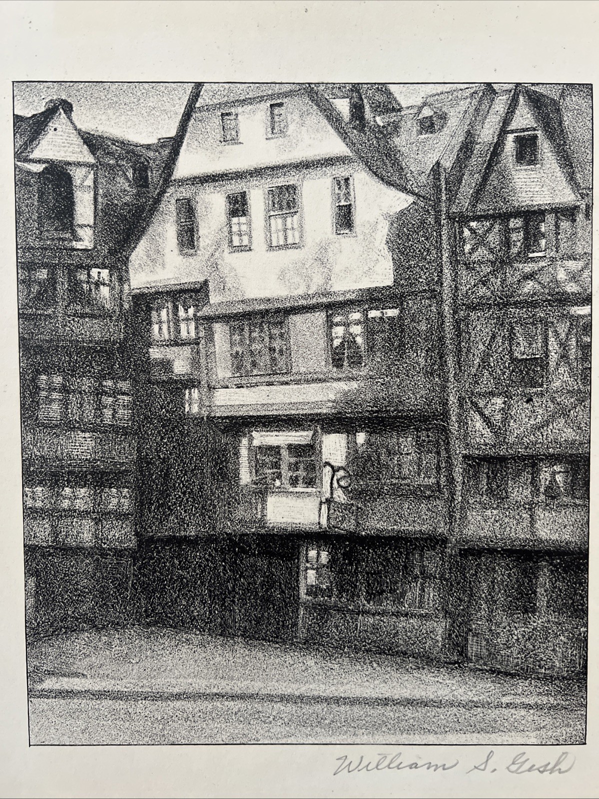 William S. Gisch (Cleveland Ohio 1906-1989) Buildings in Europe WPA Lithograph
