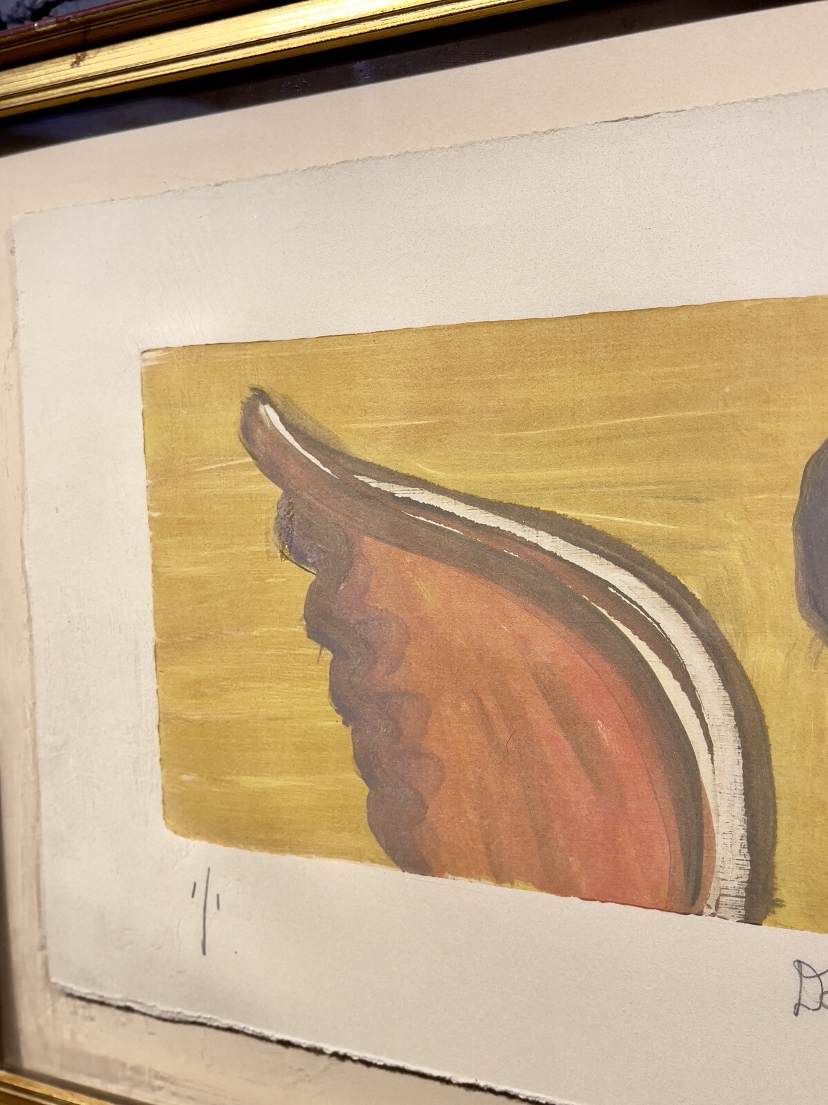Vintage Jonathan Blum Dog As Angel Monoprint Signed 1/1 Brooklyn NYC Artist