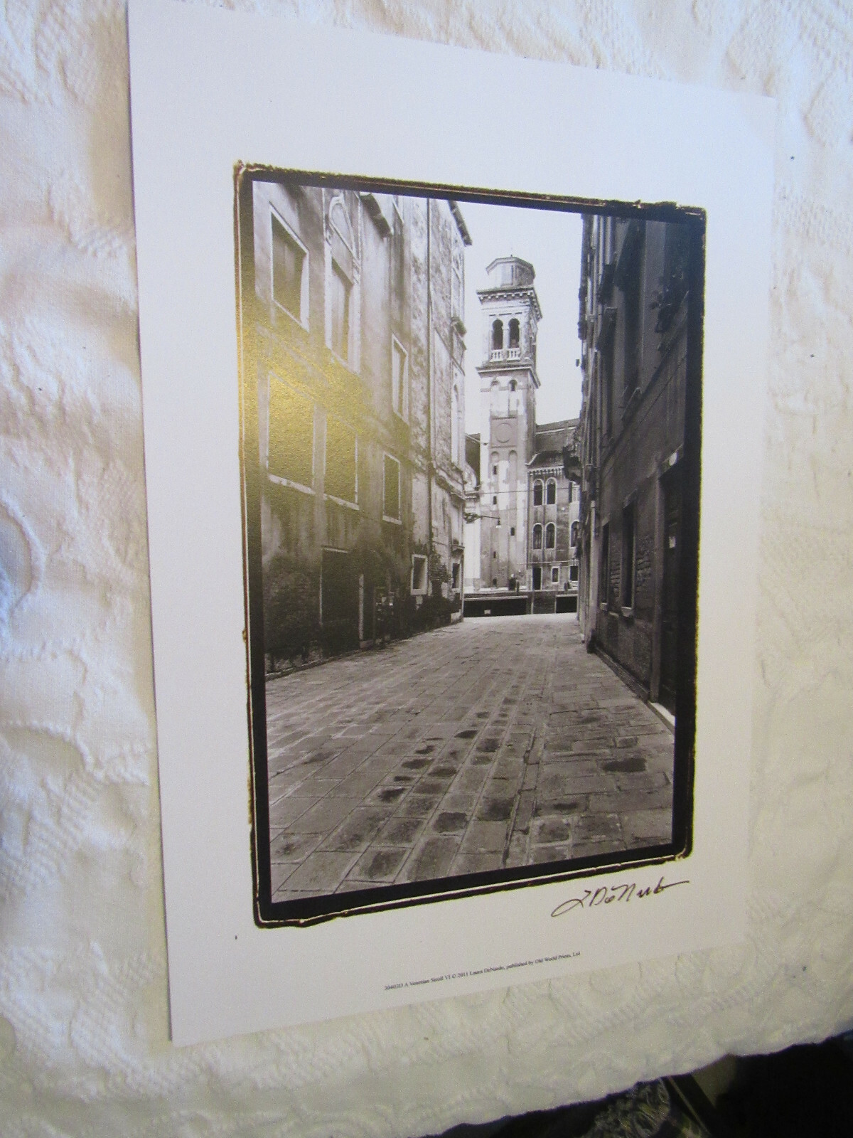 Art Print “VENETIAN STROLL VI”, Street scene, by Laura DeNardo, 13″ x 19″