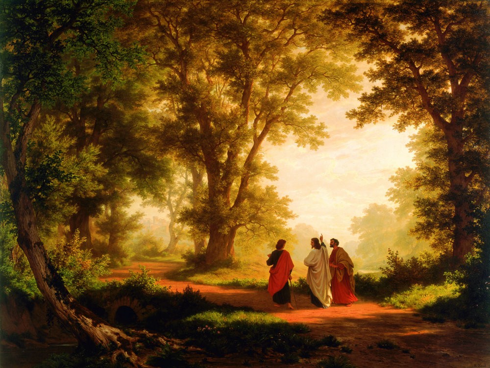The Road to Emmaus Robert Zund Jesus Oil Painting Print Canvas Wall Art Home Dec