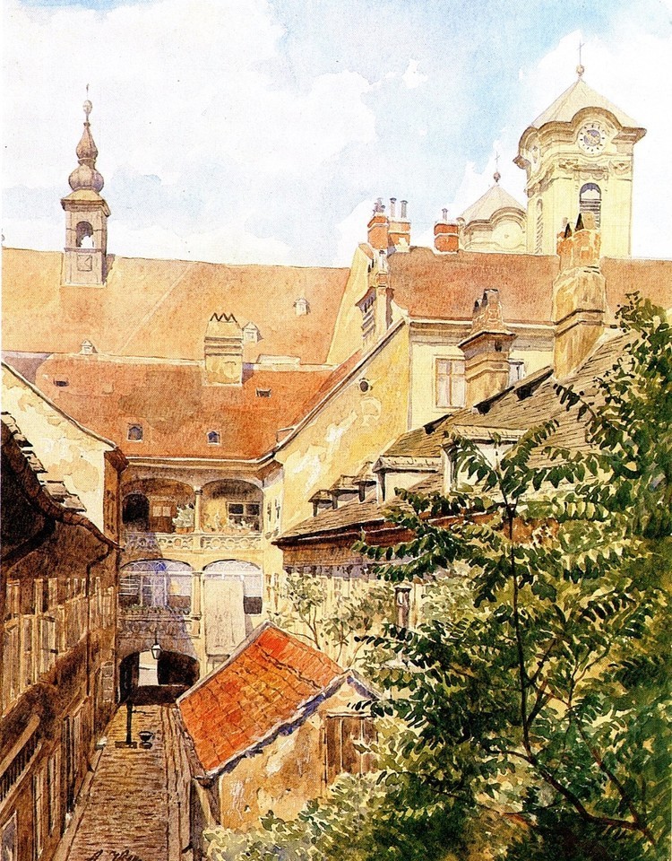 Adolf Hitler: Courtyard with the Ulrichskirche Archival Quality Fine Art Print
