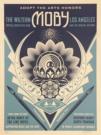 Obey Moby Adopt the Arts Poster Print Signed and Numbered by Shepard Fairey