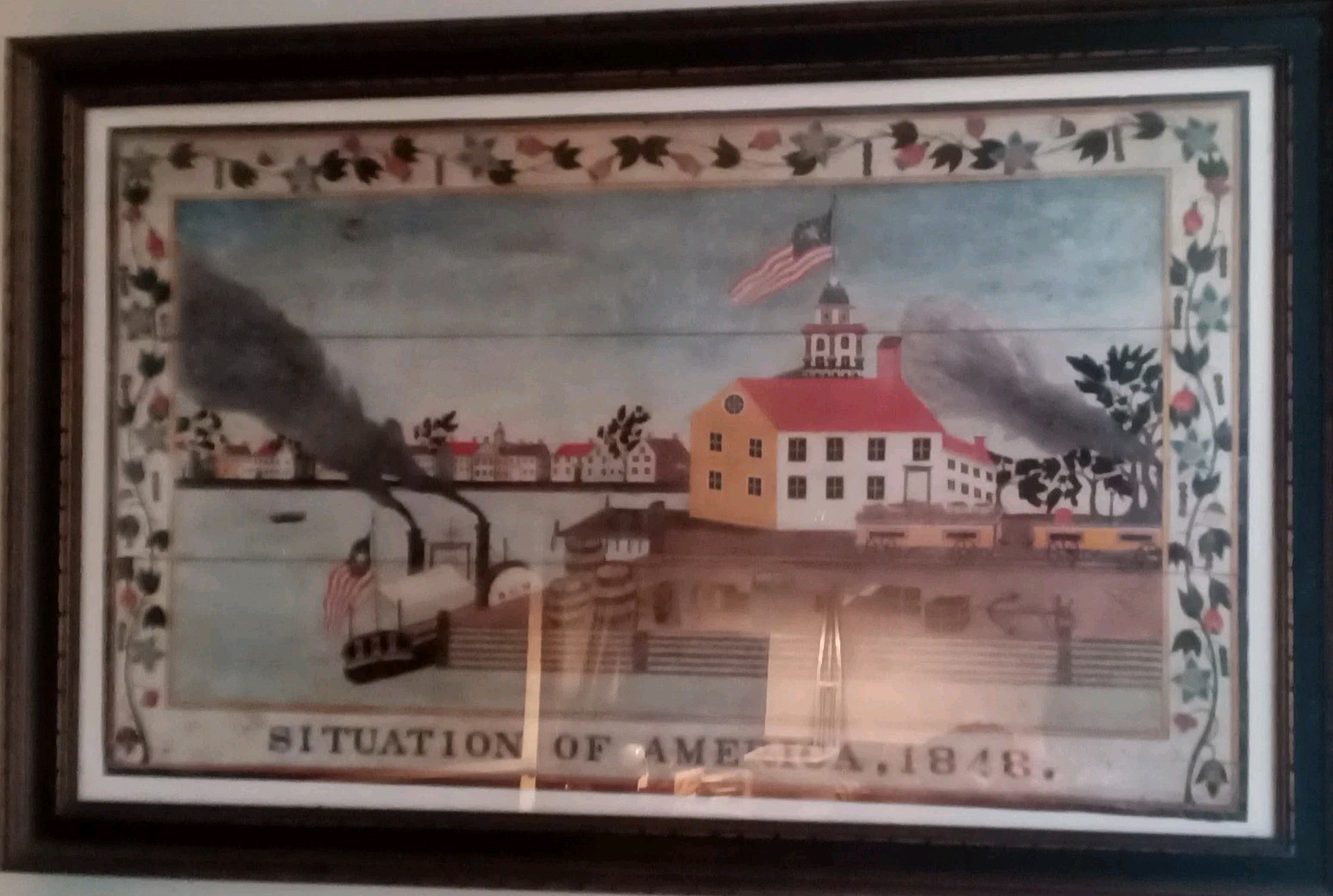 SITUATION OF AMERICA , 1848 34 3/4″ X 22 3/8″ Print NO FRAME