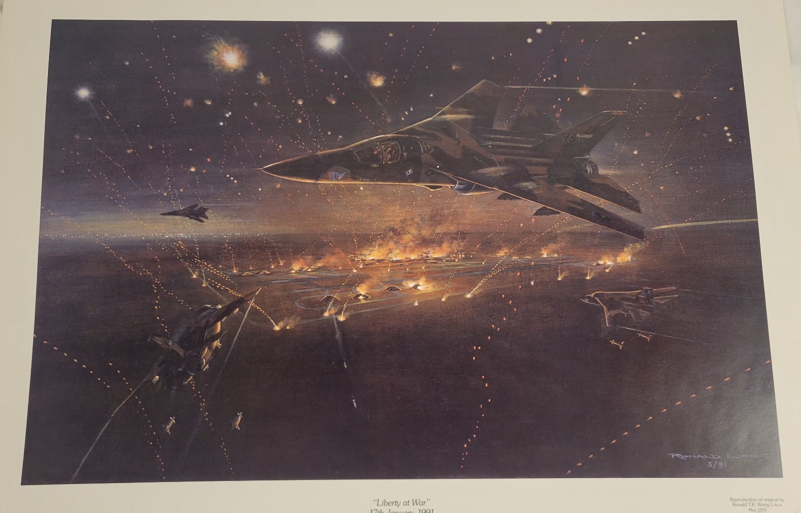 **SIGNED** Ronald Wong ** F-111 Aardvark Fighter ~ Limited Edition ~ Gulf War