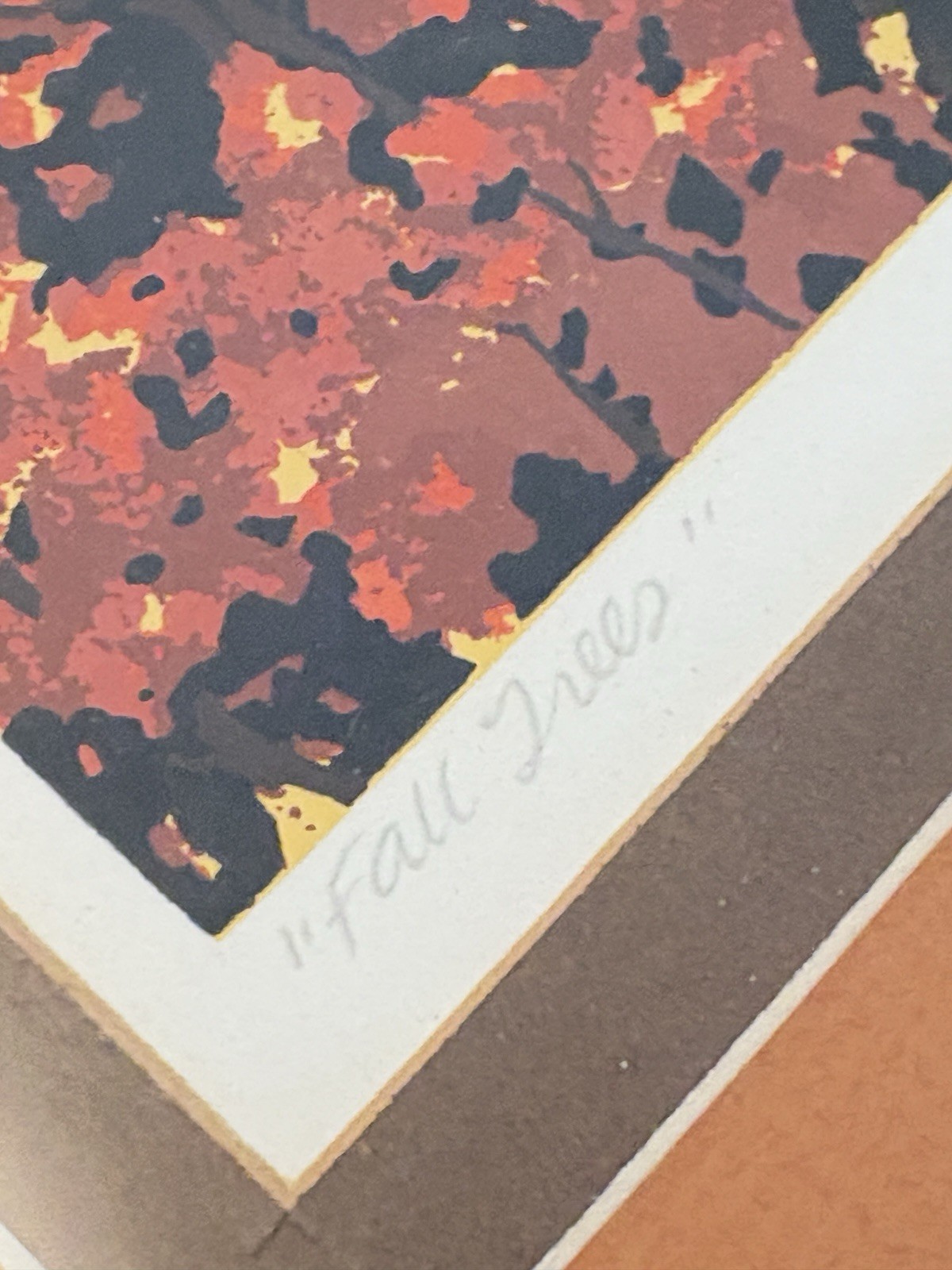 Fall Trees Anne Gifford serigraph 1st Ed Print Professional Framed 15.25” X 12.2