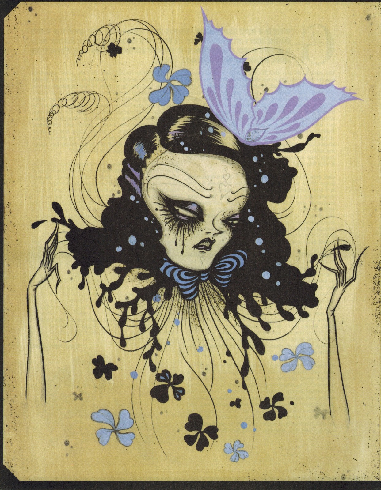 Camille Rose Garcia 7×9 Works on Paper: Frame it
