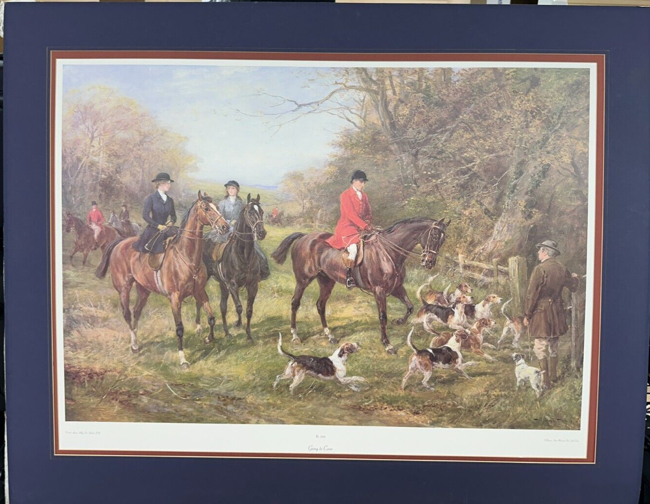 HEYWOOD HARDY “GOING TO COVER” matted Numbered Print. 30″x27″