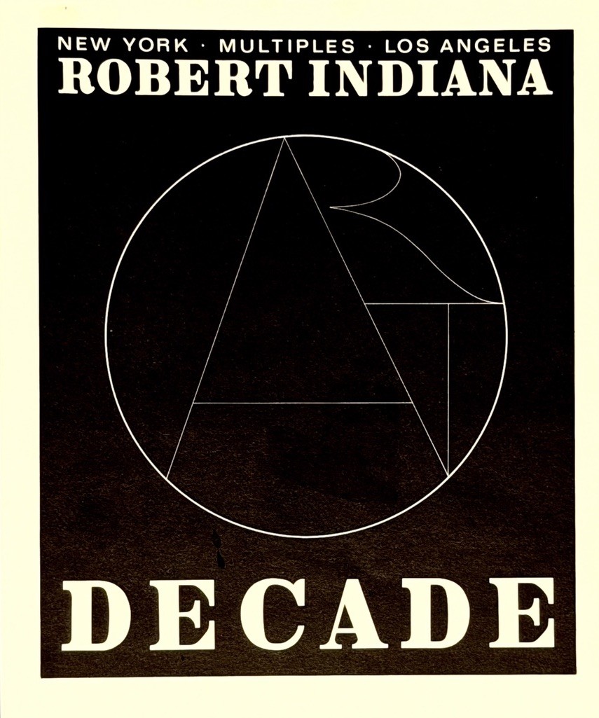Robert Indiana Rare Vintage Art Print Announcement Card 1972 – Decade