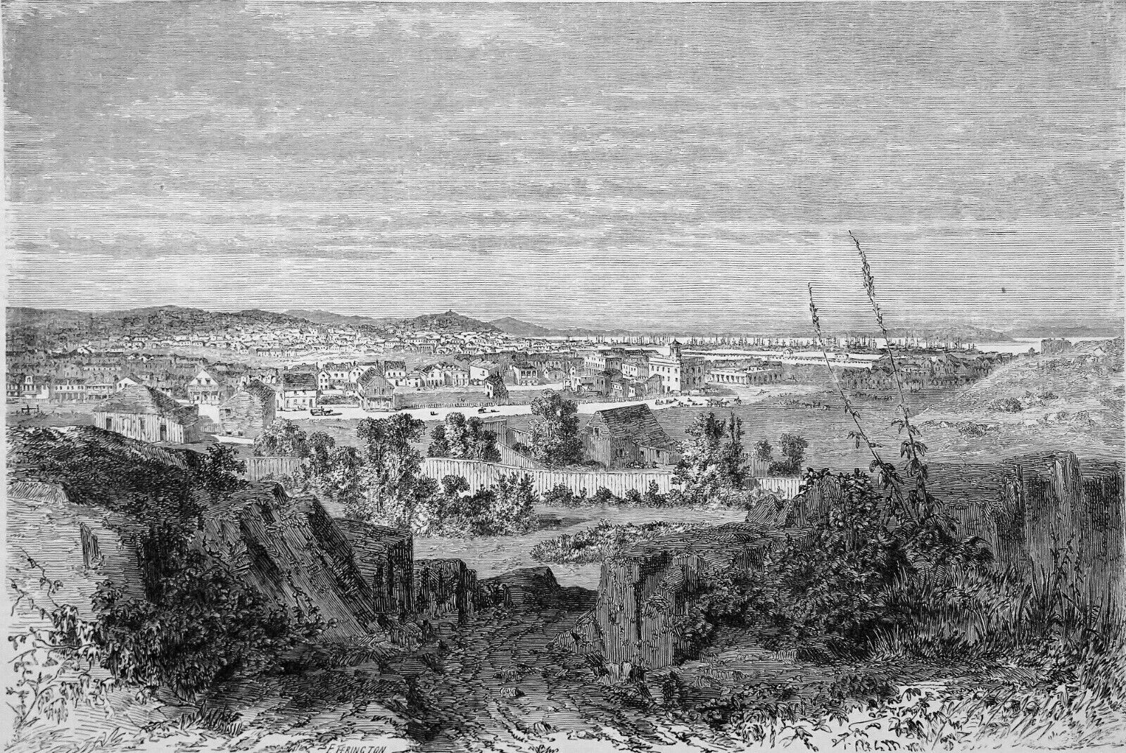 USA (CALIFORNIA)- VIEW of SAN FRANCISCO to 19th century – Engraving 19th century