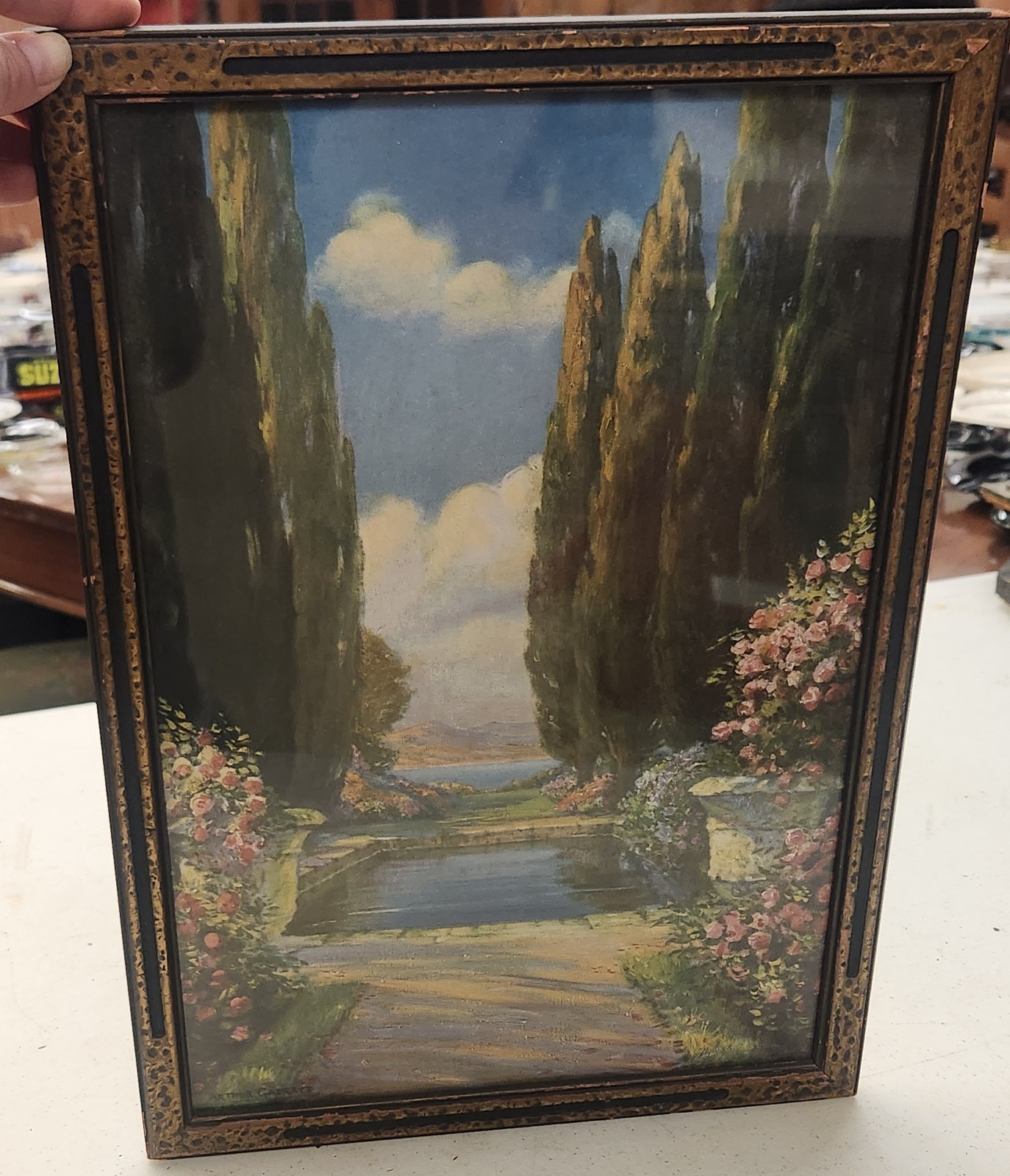 Vintage Art Deco Framed Lithograph ‘King’s Garden’ Arthur Garratt/Edward Gross