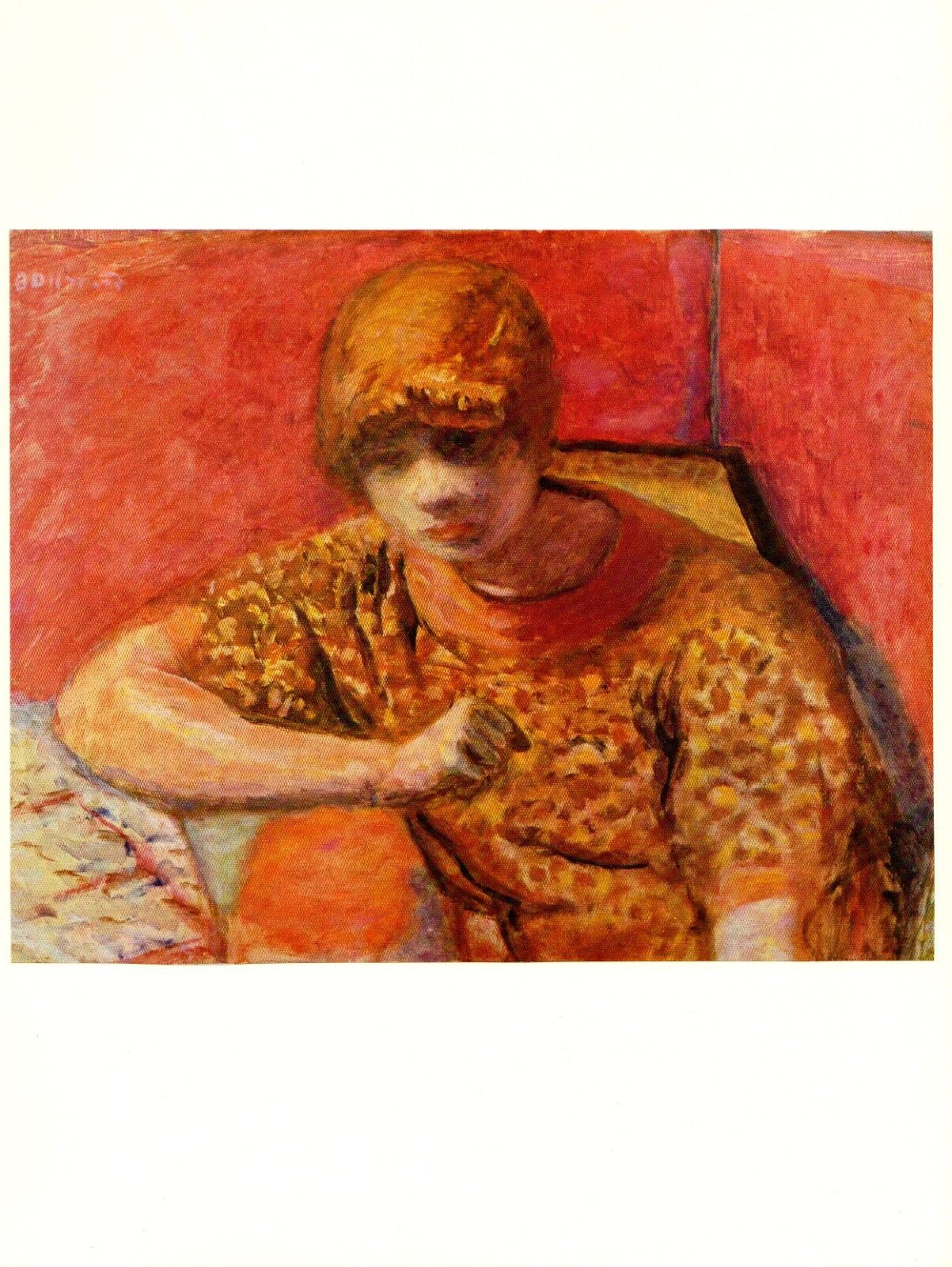 1969 Vintage PIERRE BONNARD “THE ORANGE BLOUSE” Full COLOR offset Art Lithograph