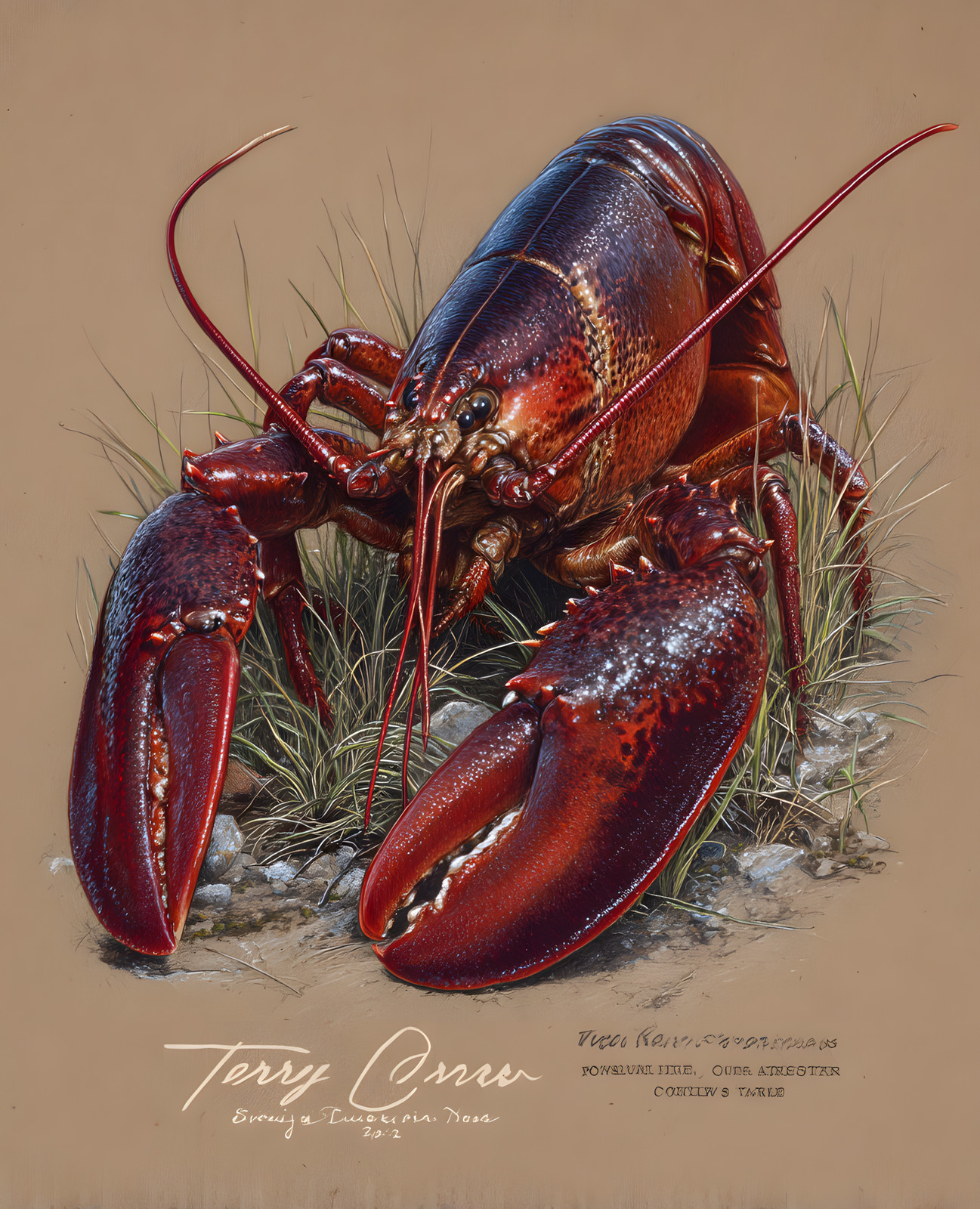 8×10 Red Lobster Natural History Art Print – 763157695