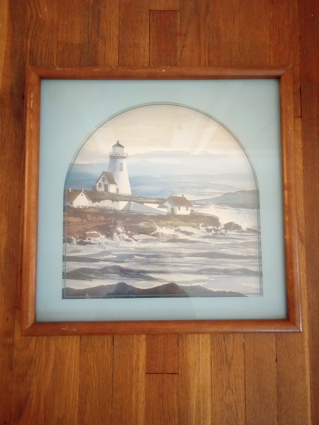 Framed Print Lighthouse Scene Wall Hanging Decor Nautical Maritime Seascape