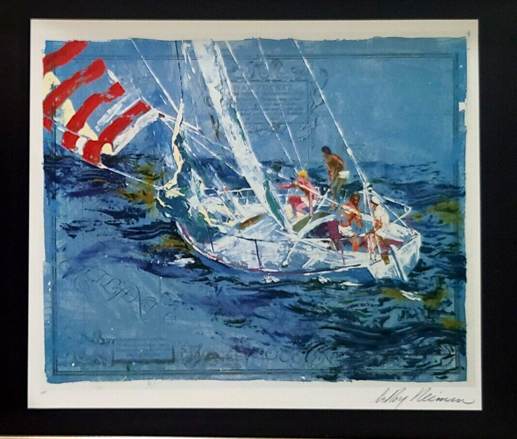 🔥 LeRoy Neiman “SAILING” Signed Pop Art Collector Piece Framed Beautiful