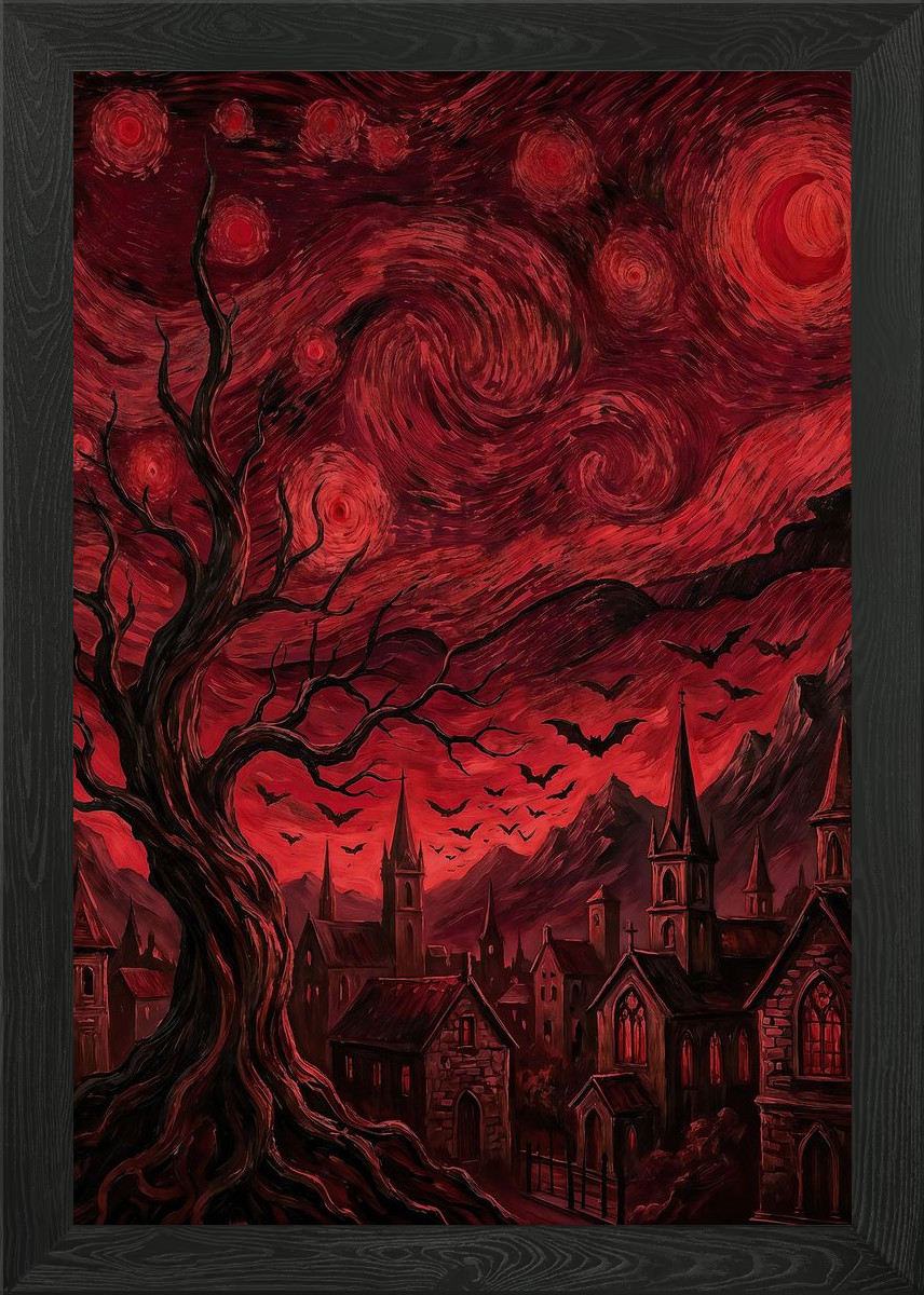 Starry Night � Blood Moon Reverie Framed Wall Art Poster Print Picture