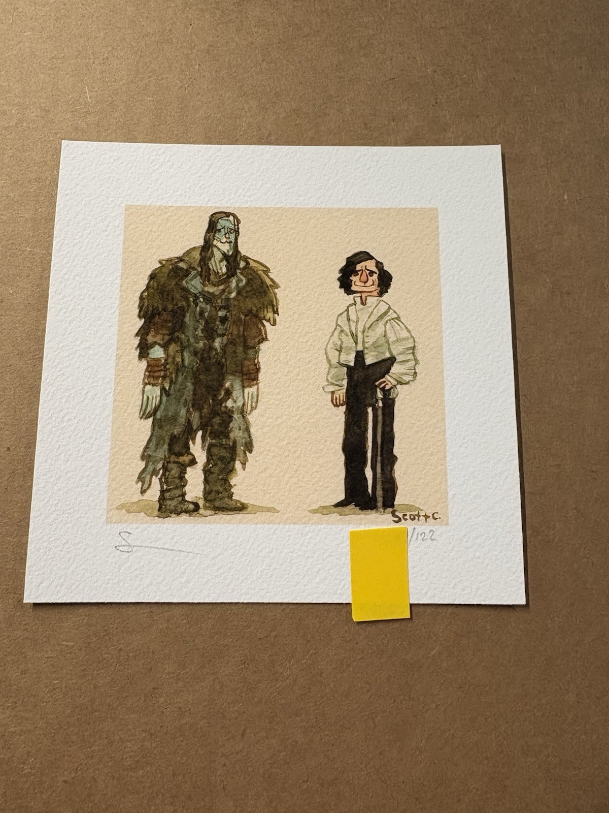 Frankenstein Scott C Great Showdowns GDT Guillermo Del Toro Art Print 5×5 OOP