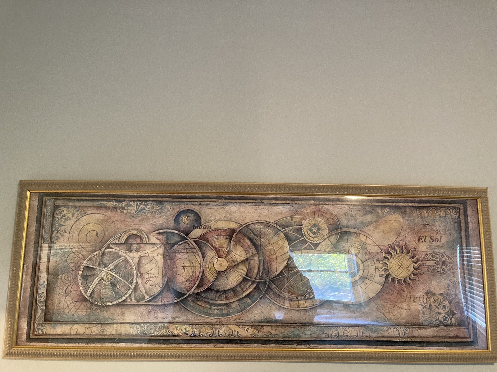 Arnold Iger art print very similar to “Solar Presence” framed 10/3/1998 13X37.5”