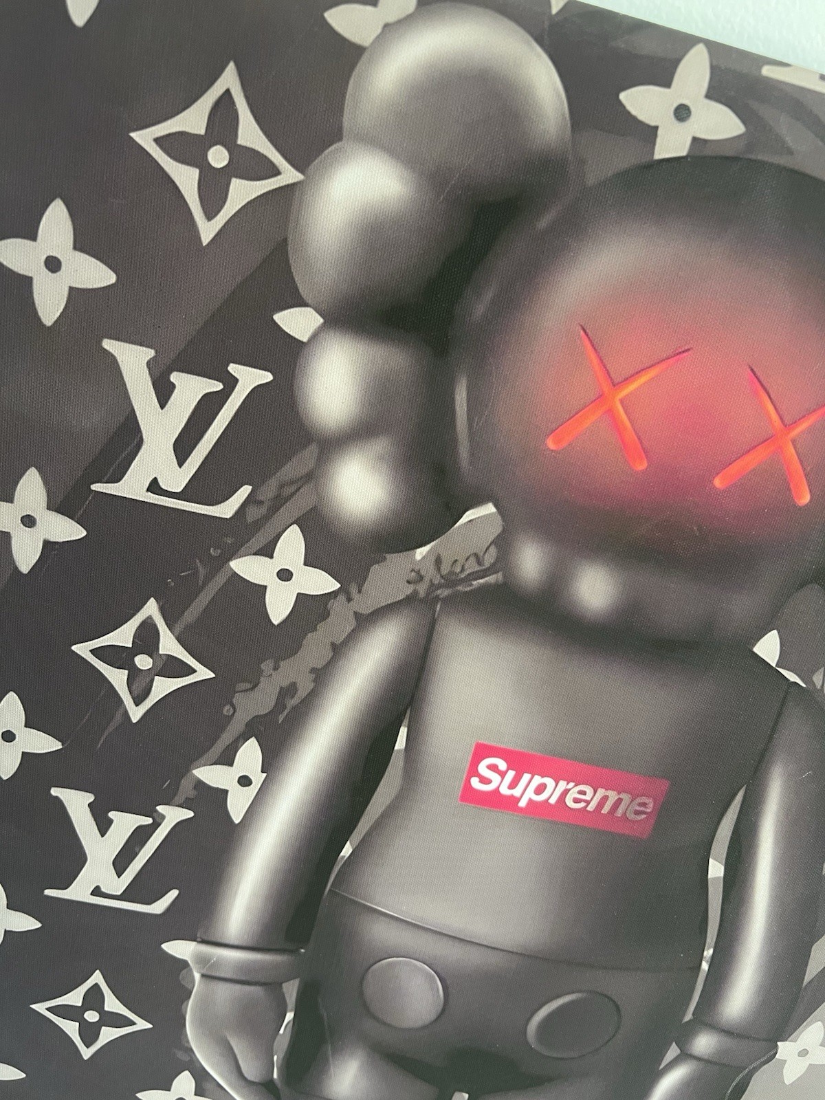 Supreme x Louis Vuitton KAWS Pop Art Canvas Print Figures Street Art Unframed