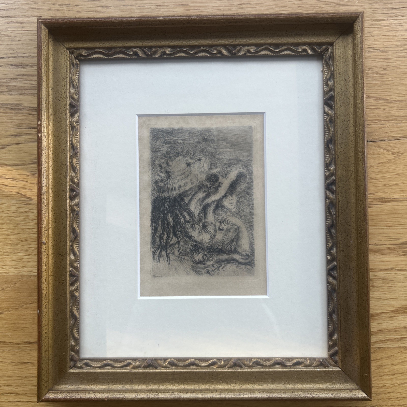 Pierre August Renoir “La Chapeau Épinglé” Etching Collector’s Guild Framed