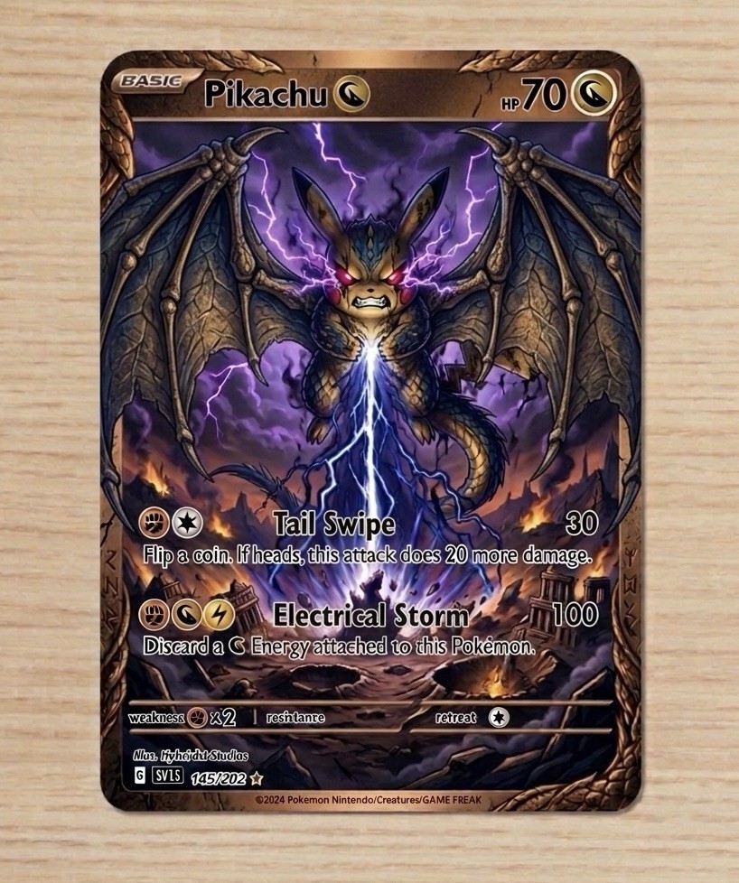 Pokemon PIKACHU Dragon Type ACEO Trading Card Art Glossy ONLY 50!