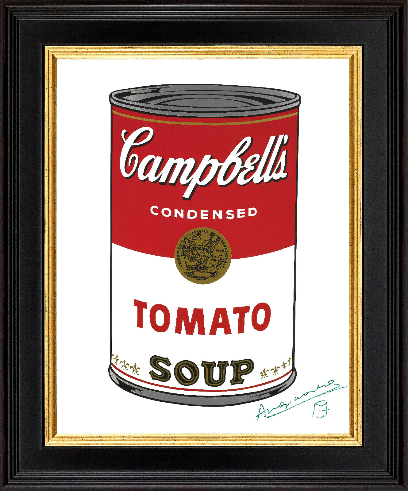 Andy Warhol Original 1984 Signed Campbell’s Tomato Soup Can -20″x11.5″ Art Print