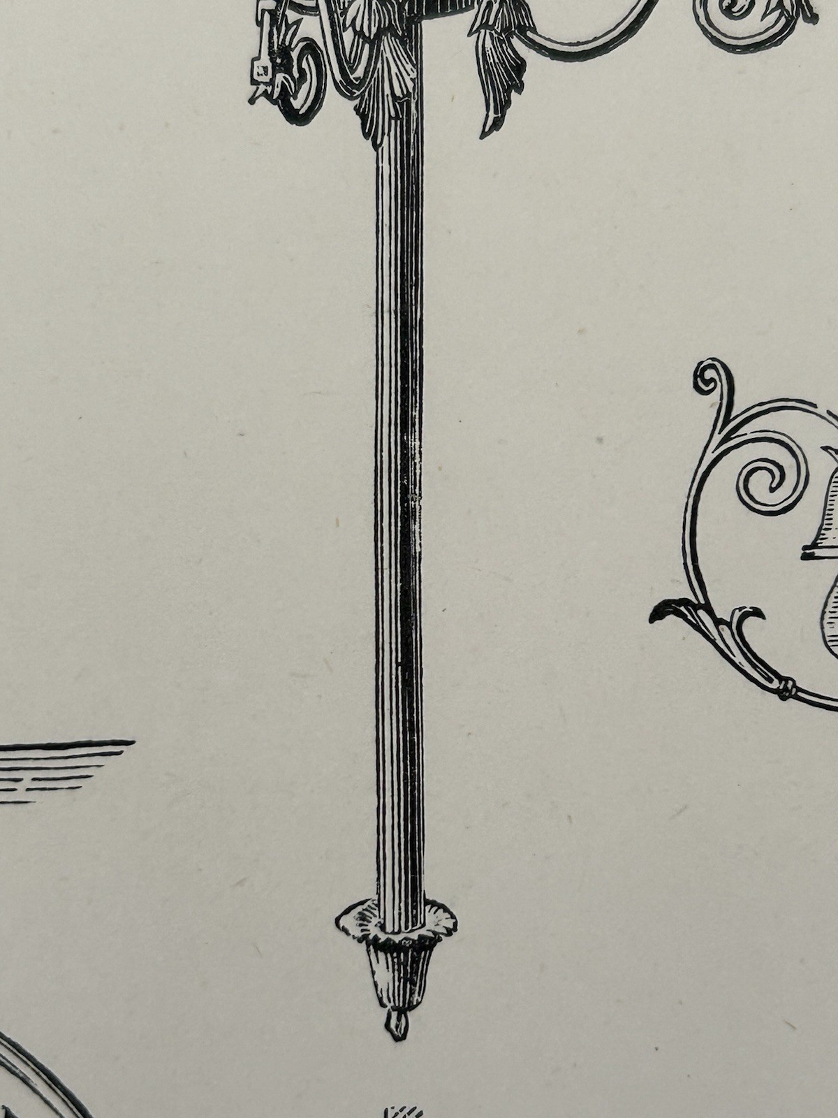Antique Print Electric Lighting c1870s Victorian Light Fittings Engraving