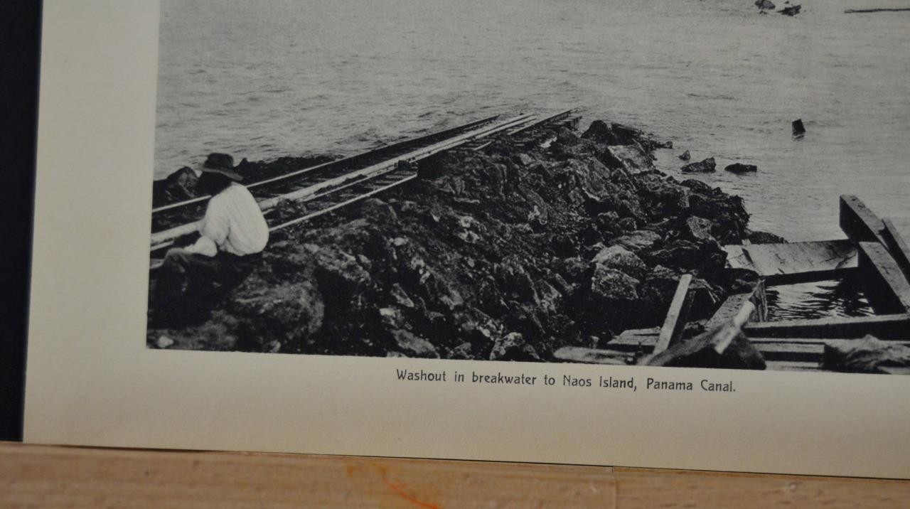 Antique Panama Canal Construction Washout Naos Island Art Print Photo 1914