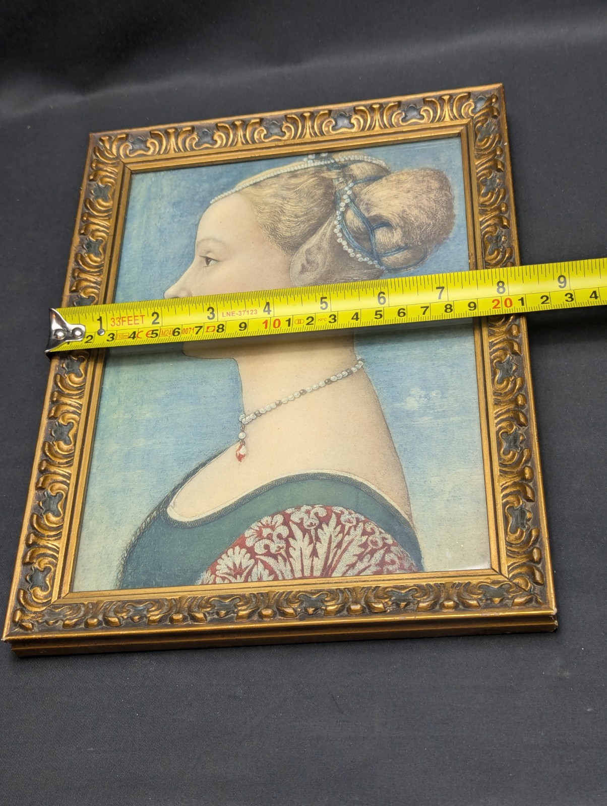 Antique Piero del Pollaiuolo Portrait Young Woman Print Gilt Frame Italian