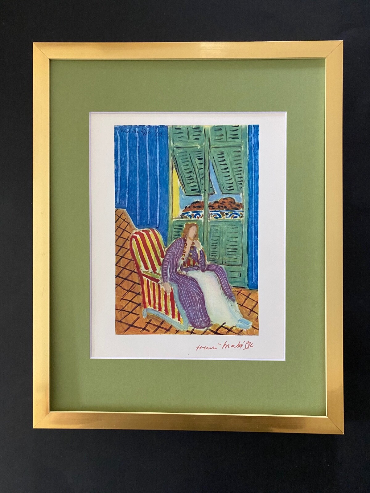 HENRI MATISSE VINTAGE 1948 AWESOME SIGNED PRINT FRAMED READY TO HANG