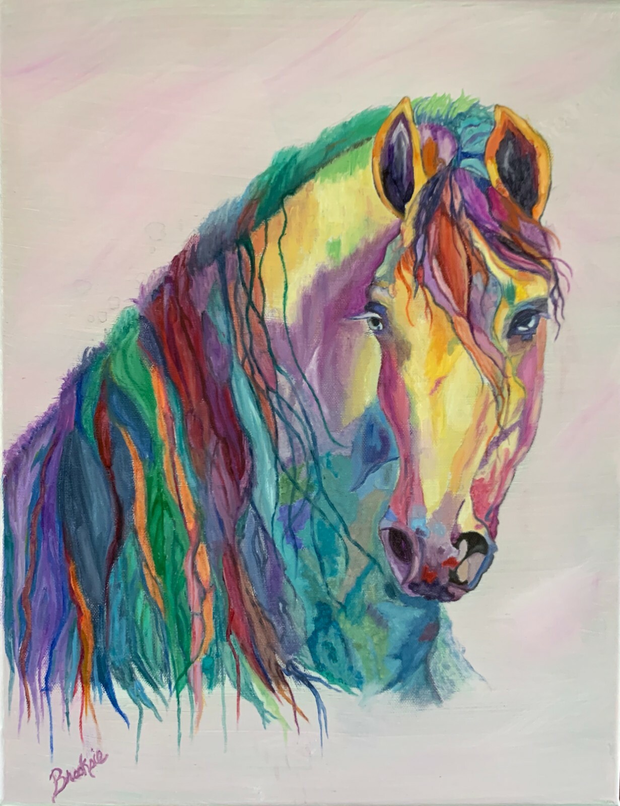 Beautiful Horse Art Painting Print Giclee Canvas Gift Horse Lover Wall Art Decor