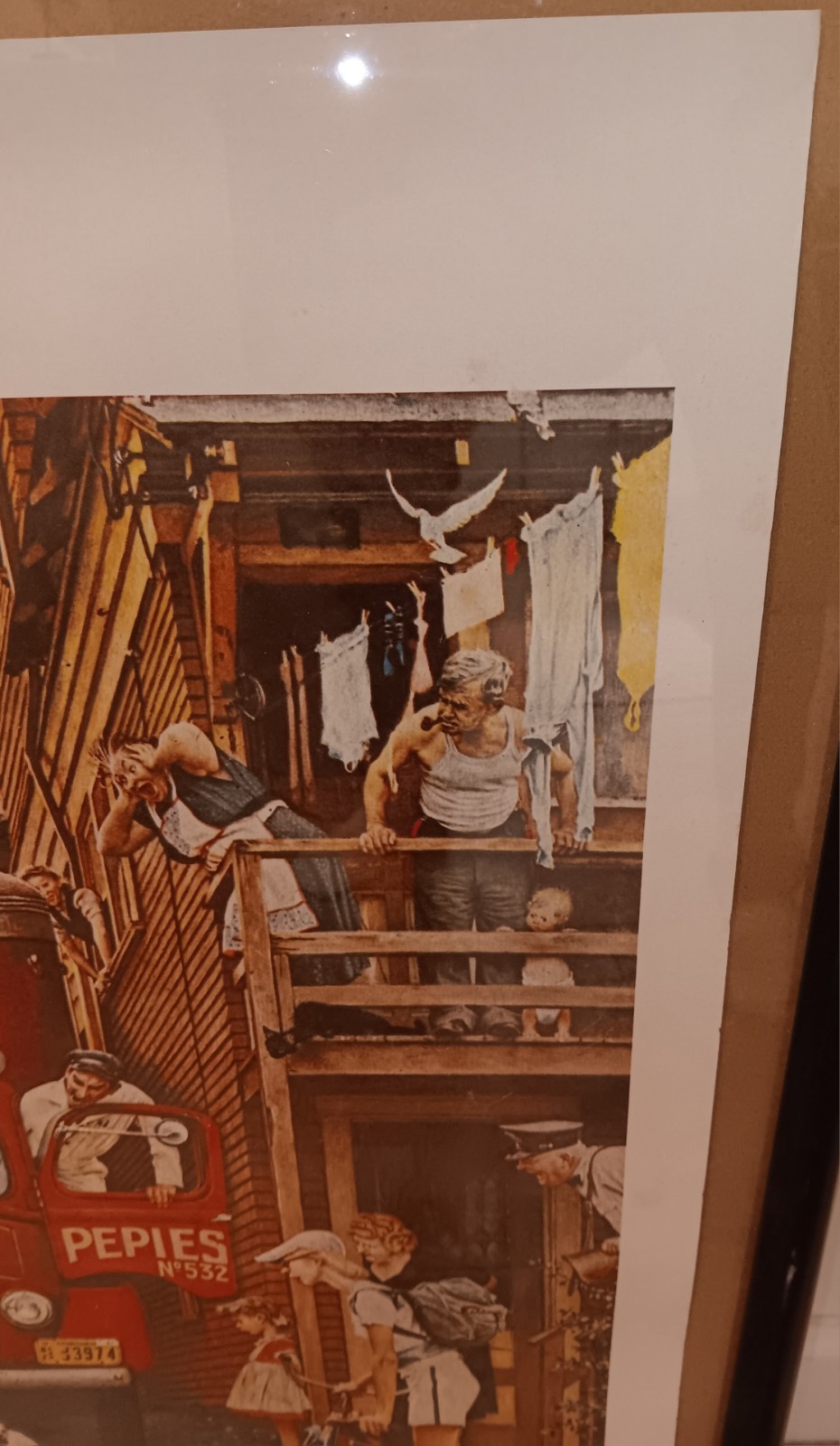 Rare Norman Rockwell “Roadblock” Hand Signed Offset Lithograph Excellent ! 1972