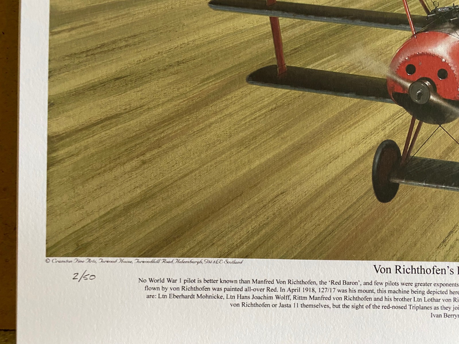 NO 2 SIGNED LTD aviation The Red Baron Art Print Von Richthofens Flying Circus