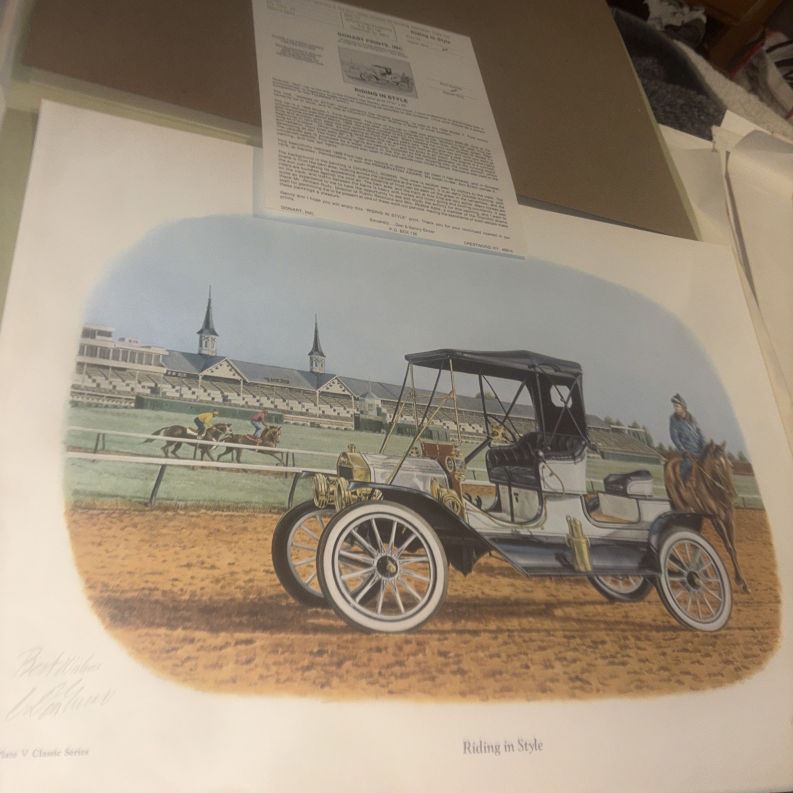 Riding in Style Lithograph by C. Don Ensor, Original Paperwork, Limited Edition.