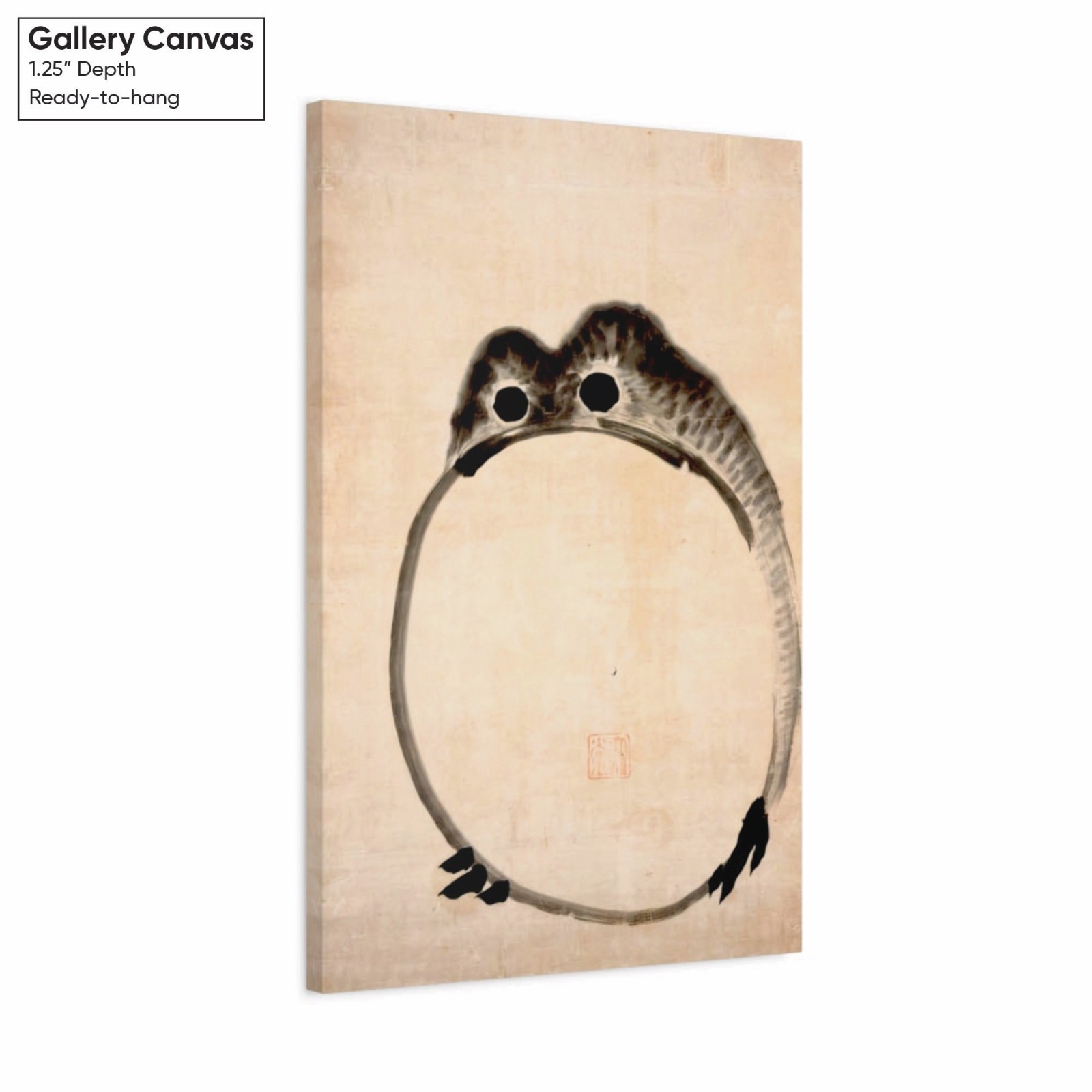 Large Japanese Frog Print – Oversized Meditative Framed Canvas