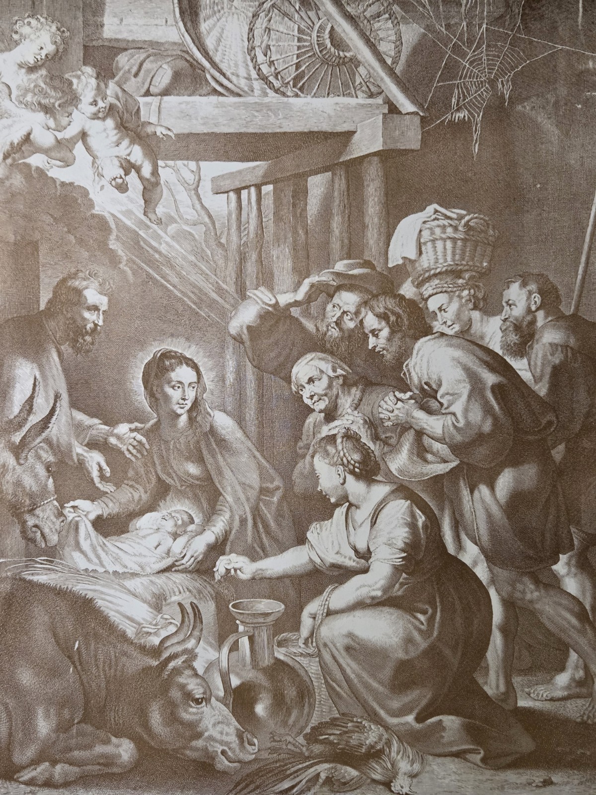 Antique Nativity Print Peter Rubens Berlin Photographic Co Classical Wall Art