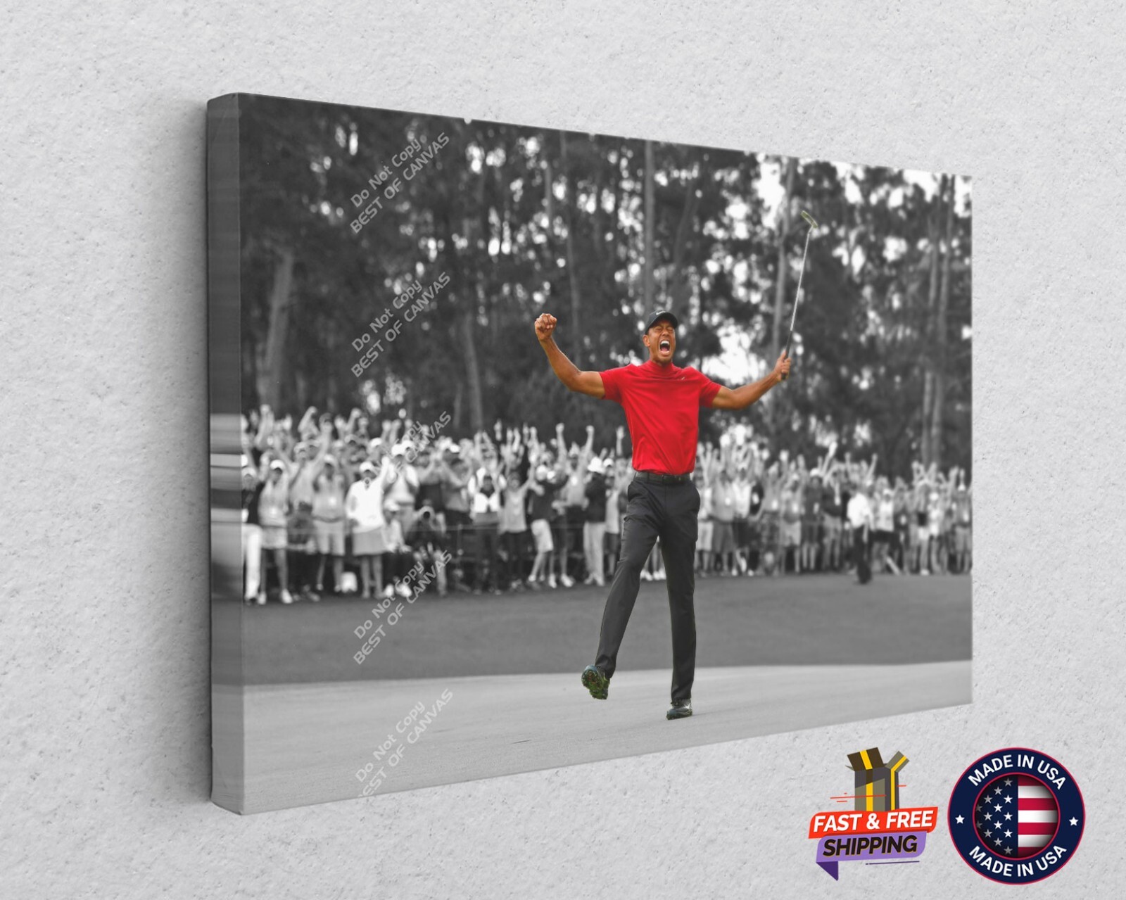 Famous Golf Player Final Shot Icon Sports Painting Canvas Print Art Wall Decor