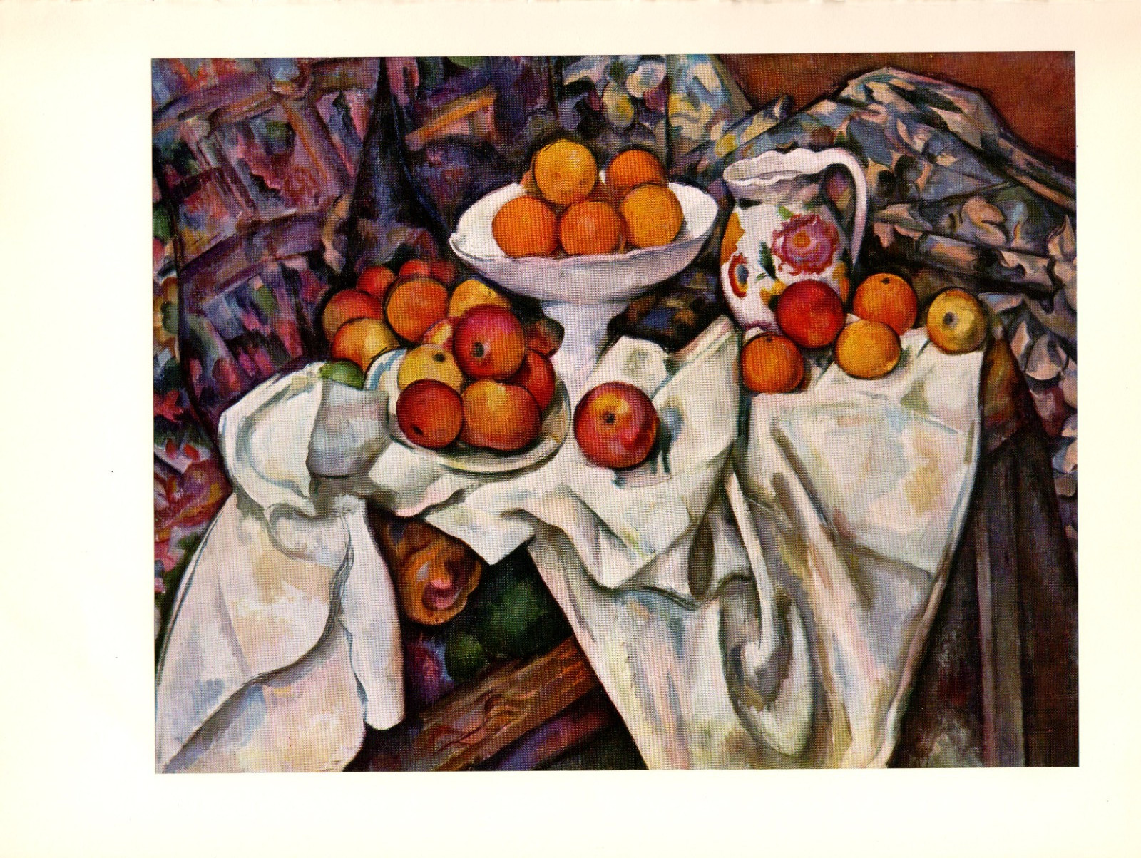 1963 Vintage Cezanne STILL LIFE WITH APPLES ORANGES Color Offset Art Lithograph