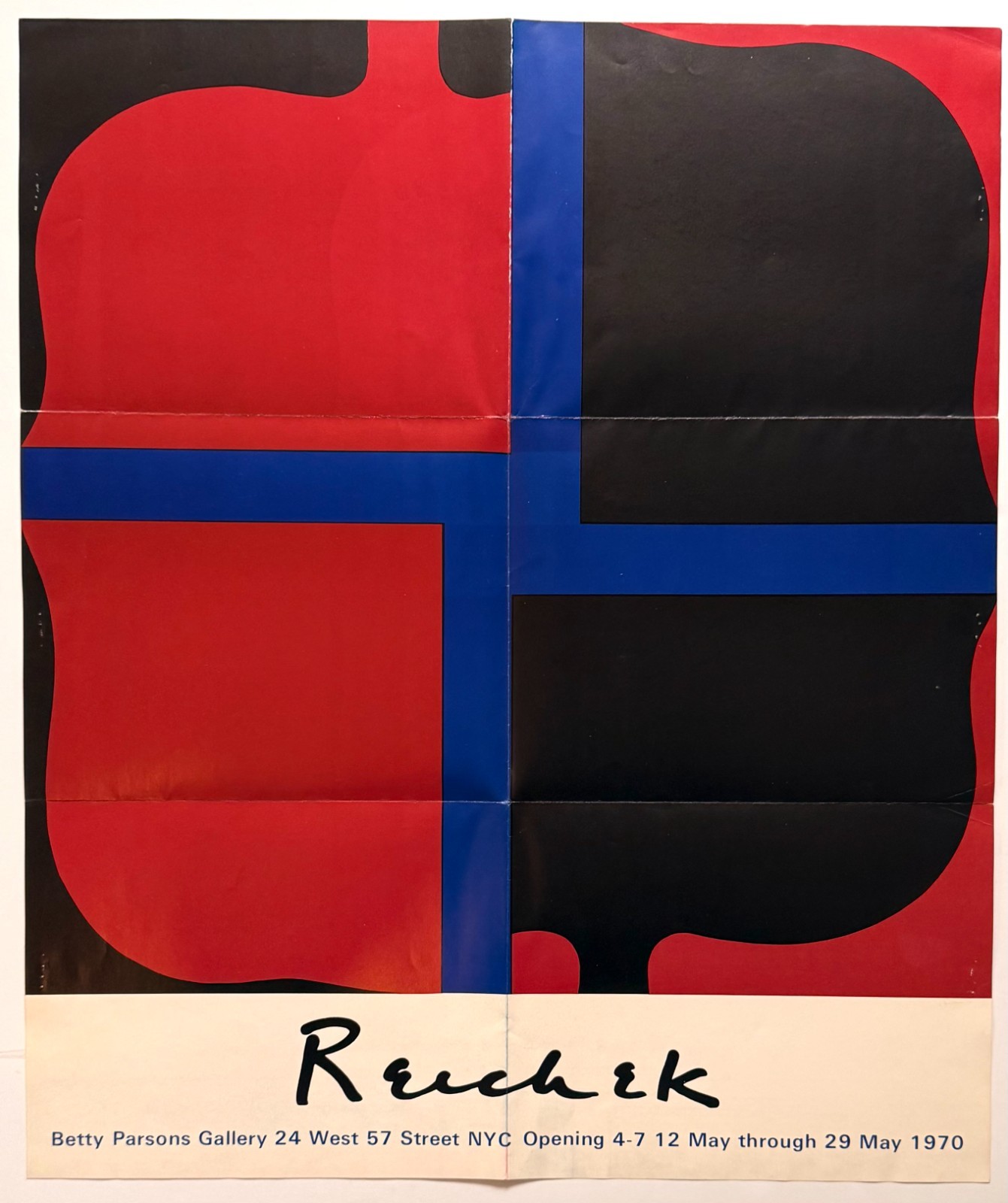 Scarce exhibit poster for Betty Parsons Gallery 1970 featuring Jesse Reichek