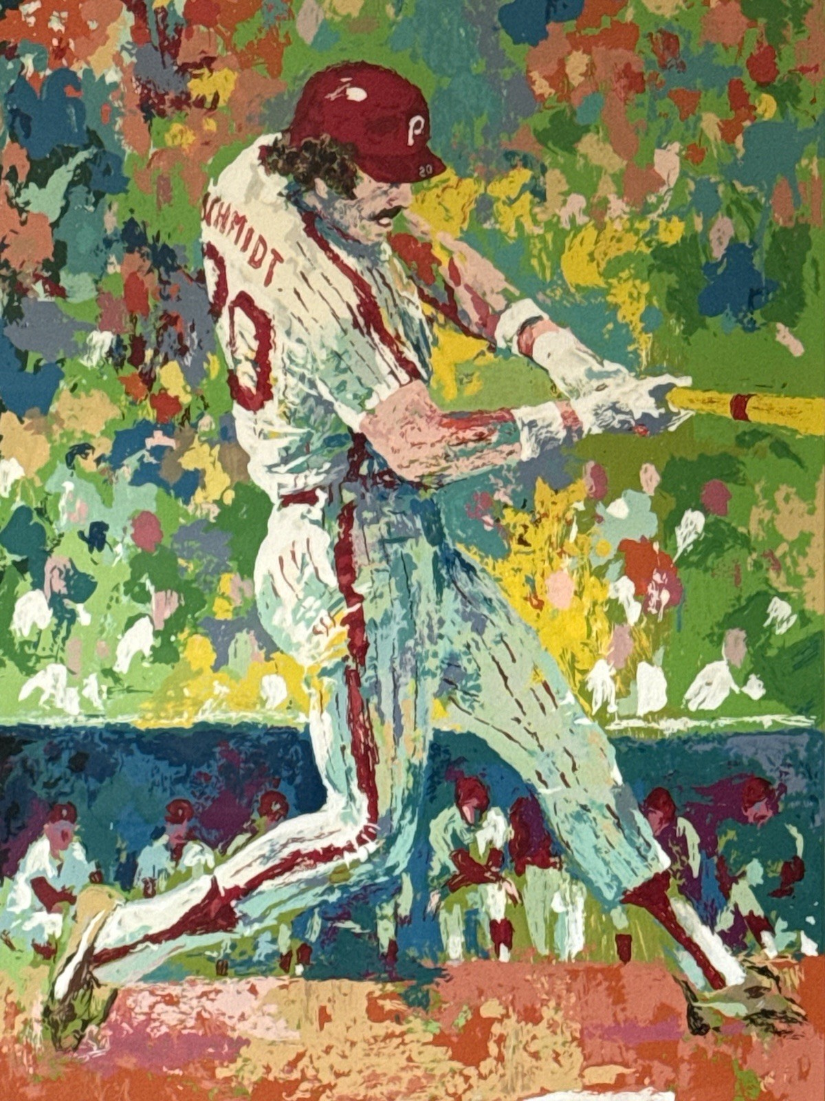 LEROY NEIMAN VINTAGE MODERN ART ABSTRACT SERIGRAPH HALL OF FAME MIKE SCHMIDT