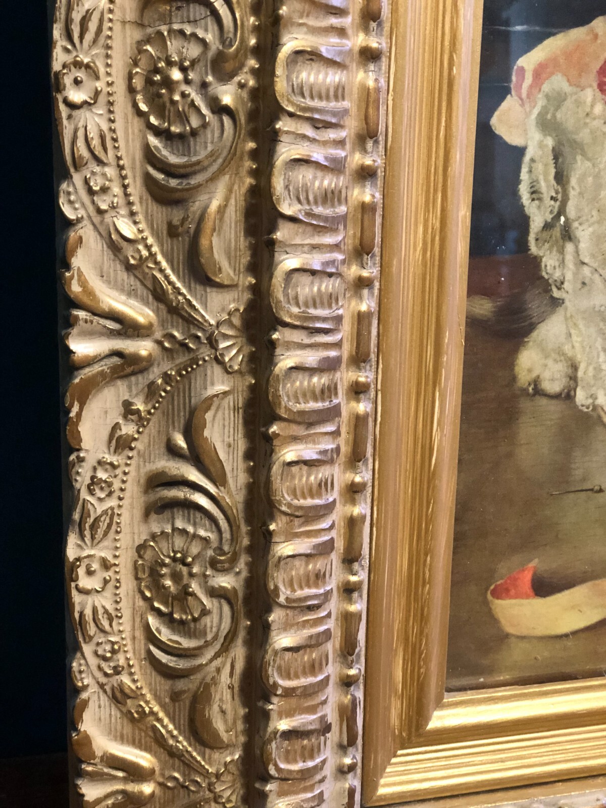 Large Victorian Mischievous Kittens Carl Reichert Lithograph In Gilded Frame